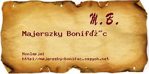 Majerszky Bonifác névjegykártya